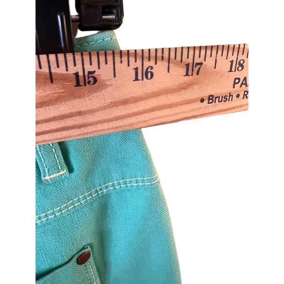 Gap Green Denim Skirt Rainbow Front Slit 5-Pocket US 8 - Picture 5 of 6